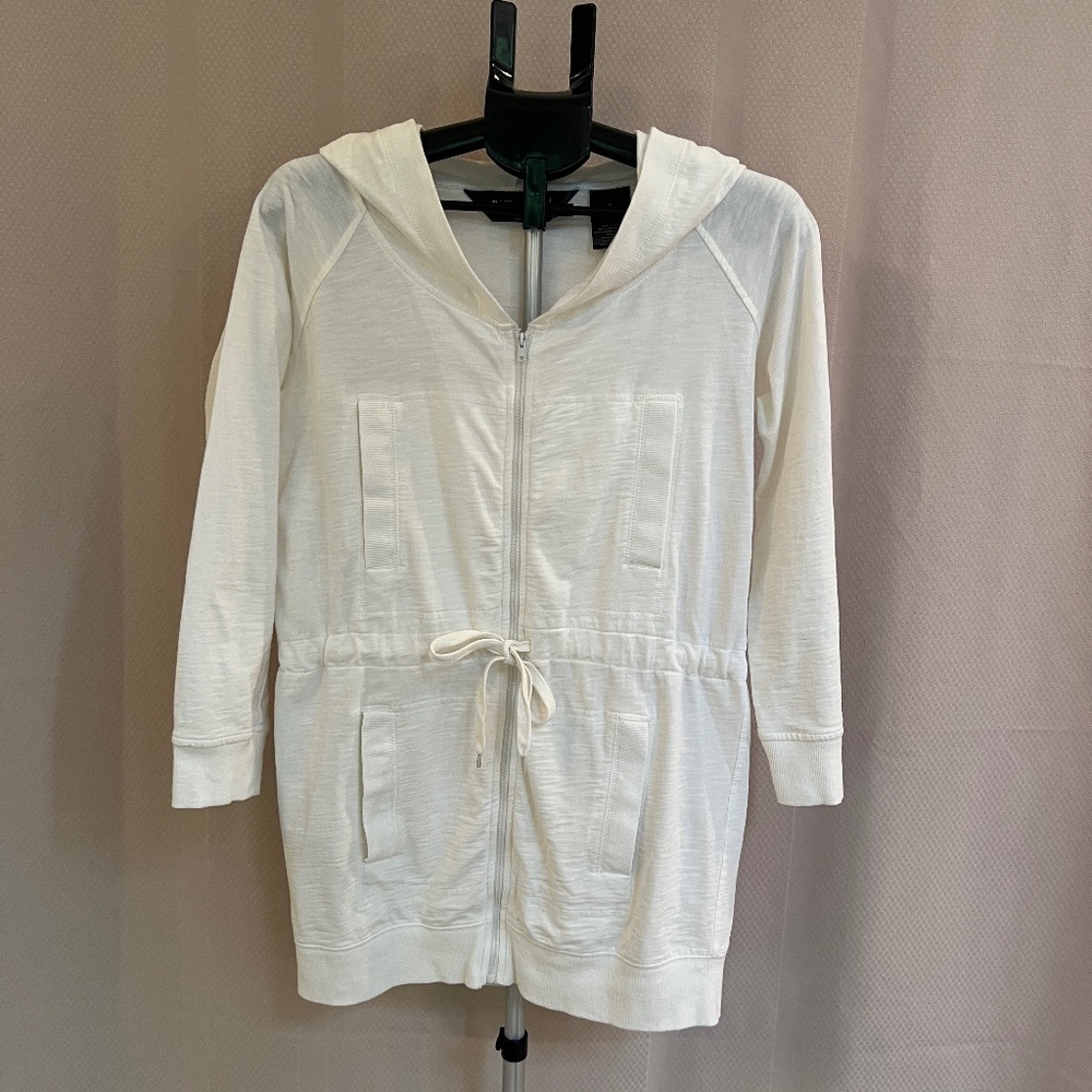 Norma Kamali Tie Front Hoodie Sweatshirt   Sz M